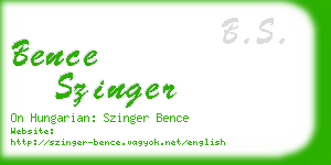 bence szinger business card